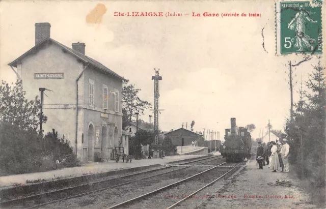 Cpa 27 Sainte Lizaigne La Gare Arrivee Du Train