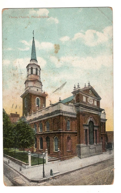 Postcard PA Christ Church Philadelphia Pennsylvania  Antique Fire Hydrant 1911