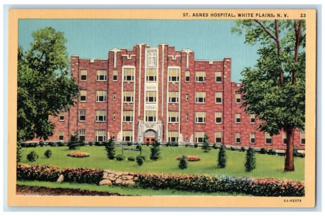 c1940's St. Agnes Hospital White Plains New York NY Vintage Postcard