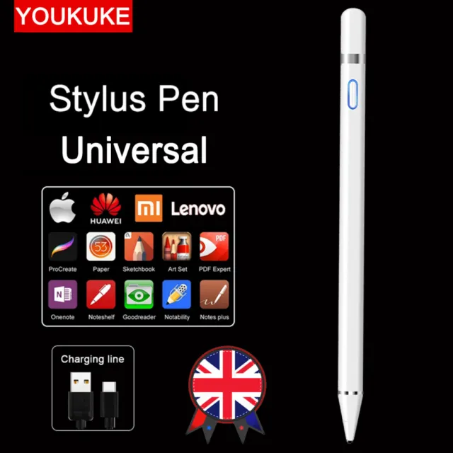 UK Digital Active Stylus Pen Pencil Fine Point for iOS Android iPad Touch Screen
