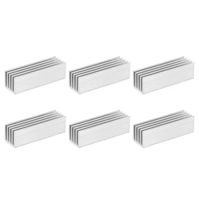 6St Kühlkörper Aluminum Elektronik Kühler für MOS IC Chip 50x15x15mm Silber