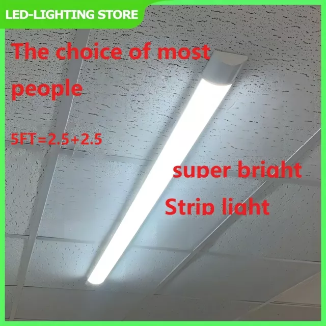 5FT LED Batten Light 6500K Daylight Tube Light Slim Fitting Garage Lamp