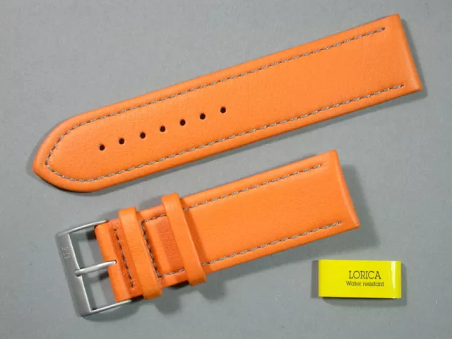 Morellato Rindsleder Uhrenarmband Orange mit Naht 24mm Edelstahlschließe 8838