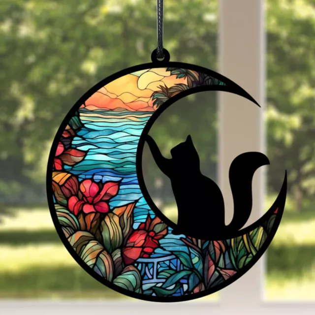 Schwarzes Katzendekor Katzenanhänger Acrylmaterial Handwerkskunst Gedenken