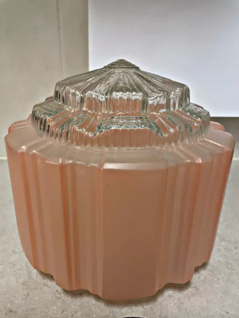 Art Deco Ceiling Light Pink Glass And Bakelite