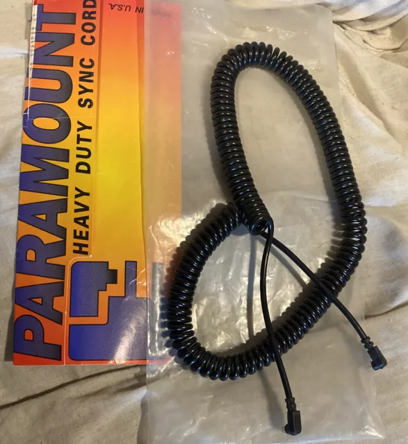 Paramount Sync Cord PC Male to PC Female #8-16C Heavy Duty 16'-20’ Coiled * NEW