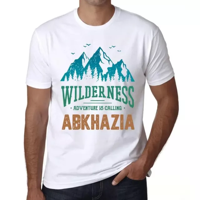 Camiseta Estampada para Hombre Naturaleza Salvaje, La Aventura Llama A Abjasia