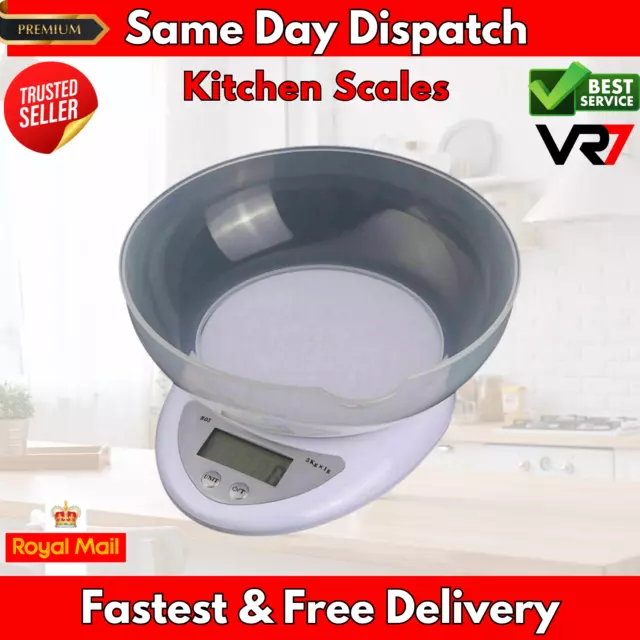 Lcd Digital Kitchen Scales Electronic Cooking Food Weigh Measuring Scale 1G-5Kg 2