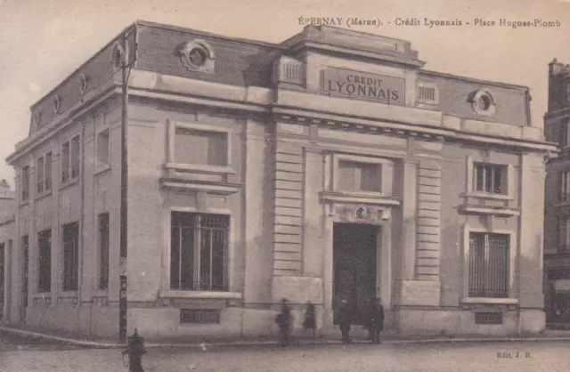 CPA 51 EPERNAY (Marne) Credit Lyonnais Place Hugues Lead