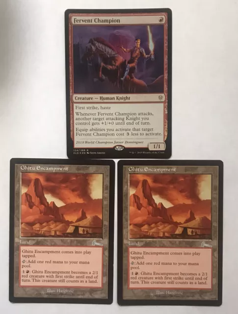 Fervent Champion 2x FOIL ELD MTG Throne of Eldraine Rare MINT red Fervent Champion 2x FOIL ELD MTG Throne of Eldraine Rare MINT red