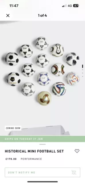 Sold Out Immediately: Adidas 1970-2022 World Cup Mini Ball Set