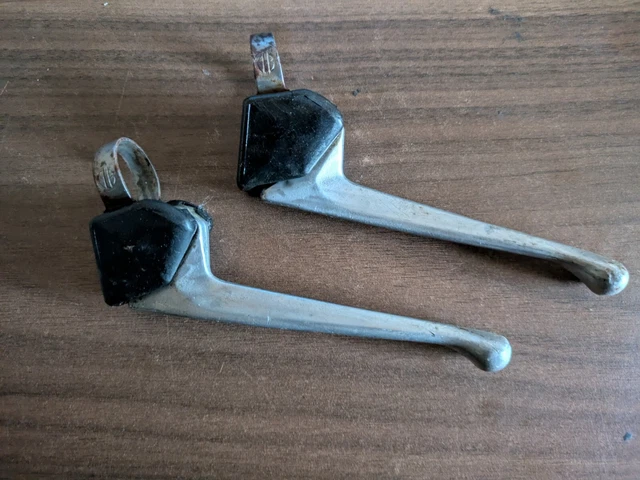 Leviers De Frein Vintage CLB Pour Vélo Route - Paire Noire Aluminium - Années 80 - Occasion Quasi Neuf 9/10