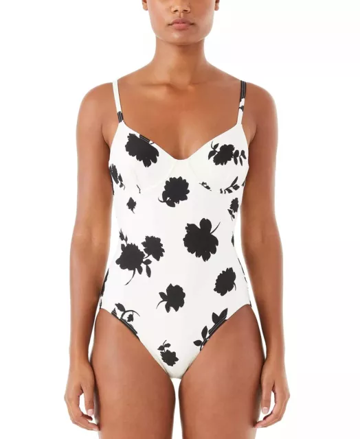 Kate Spade New York IVORY Printed Underwire One-Piece Swimsuit, US Medium