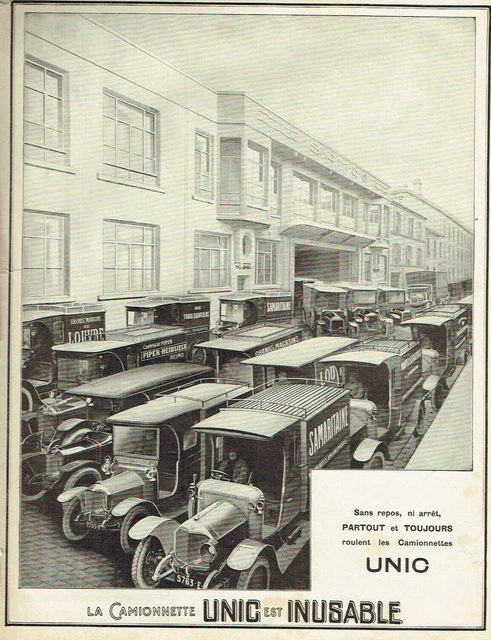 Publicité Ancienne Originale Automobiles Unic - 1925, Magazine, 28x38cm, Noir & Blanc