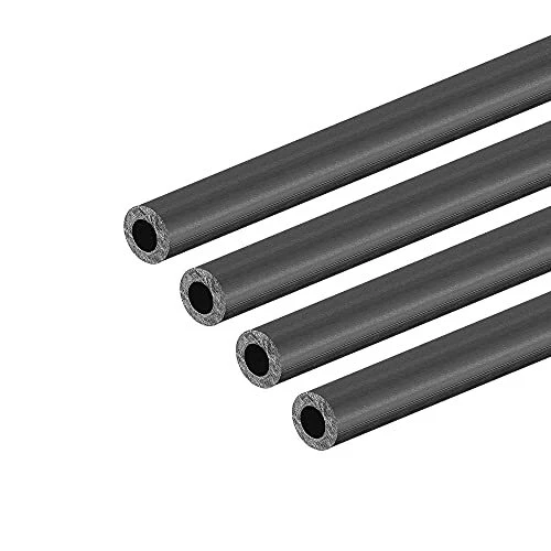 uxcell Carbon Fiber Round Tube 4mm x 2mm x 420mm Carbon Fiber Wing Pultrusion...
