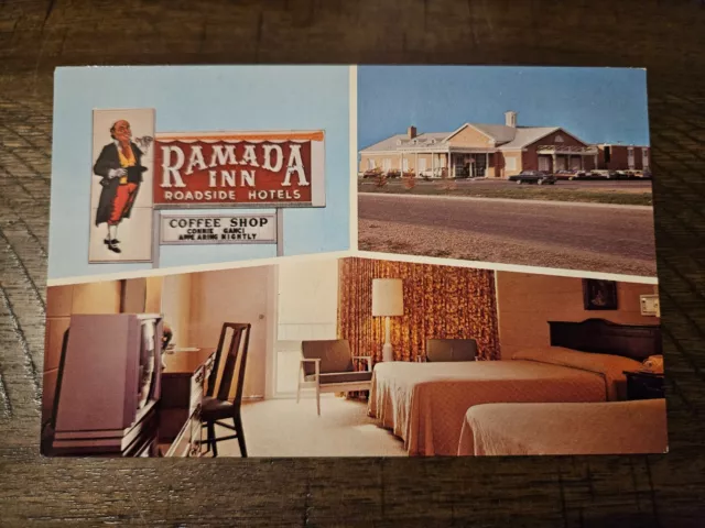Postcard ND North Dakota Minot Ramada Inn Motel Multi View Roadside