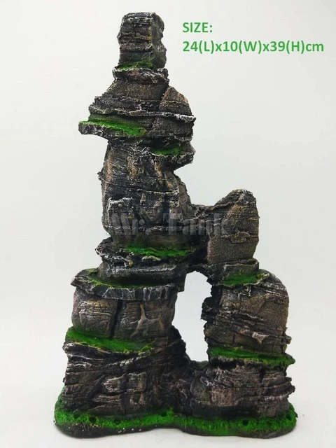 Large Aquarium Rockery Ornament Resin Rock Mountain View Landscape  Fish Hiding