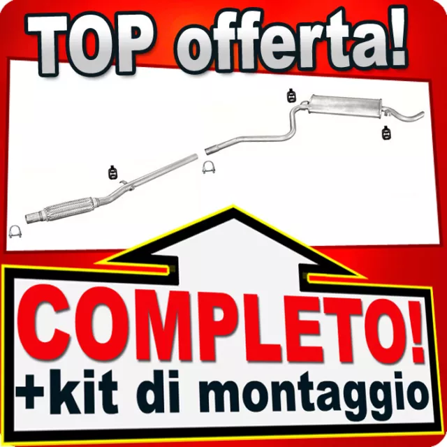 Scarico Completo per FIAT CINQUECENTO 0.9 900 i.e. 1992-1999 Marmitta