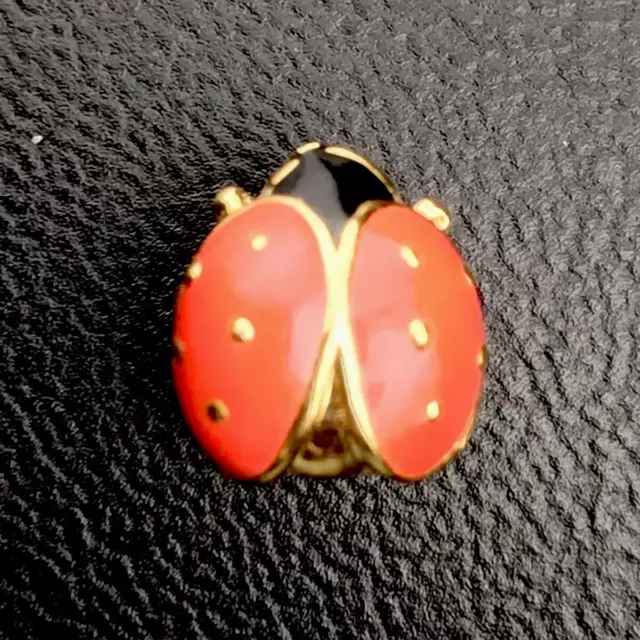 Lady Bug Pin Gold Tone Enamel Small