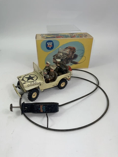 RaRE Vintage Arnold 2500 1949 Military Police Jeep German Tin Toy AS IS Or Parts