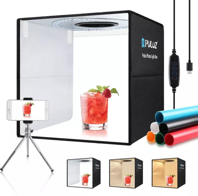 PULUZ 40cm Photo Studio Light Box for Product Photography with 3 Color Dimmable