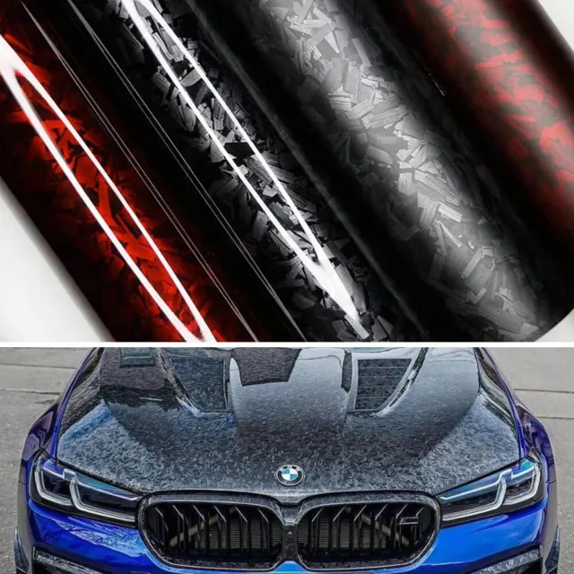 Premium Forged Carbon Fiber Vinyl Film Wrap Gloss Satin Matte Black Sticker Deca