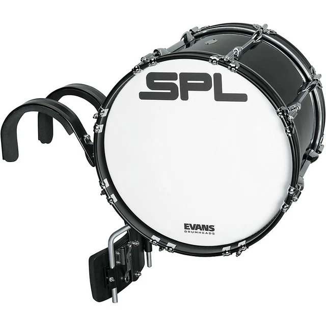 SOUND PERCUSSION LABS Birch Marching Bass Drum with Carrier Black 16