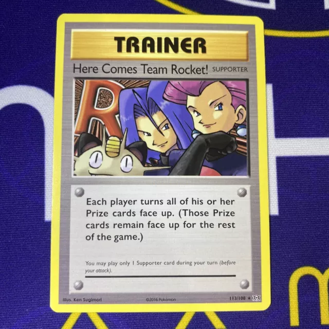 Pokemon Card - Here comes team rocket! Secret Rare 113/108 XY evolutions