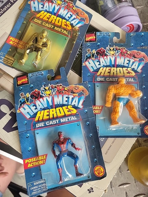 Marvel Comics Heavy Metal Heroes 3 Figures Die Cast Metal Toy Biz 1999 new