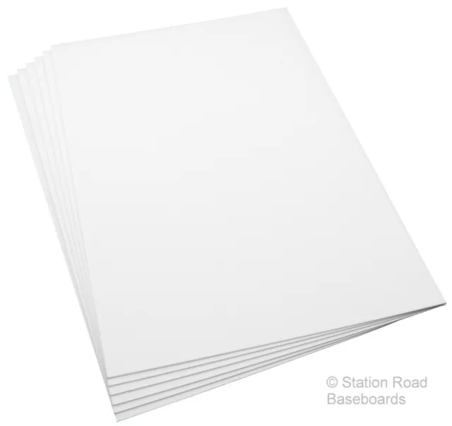 Plasticard Styrene (HIPS) A4 Black or White Gloss Plastic sheets 0.5mm to  4.0mm