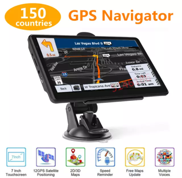 7" HD Touch Screen Car&Truck GPS Navigation Navigator Map 8GB 128MB USA UK CA EU 2