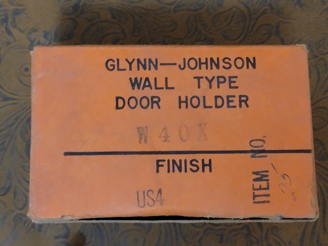 Glynn Johnson Wall Type Door Holder W40X - Brass Finish US4 - NOS, Vintage § 3