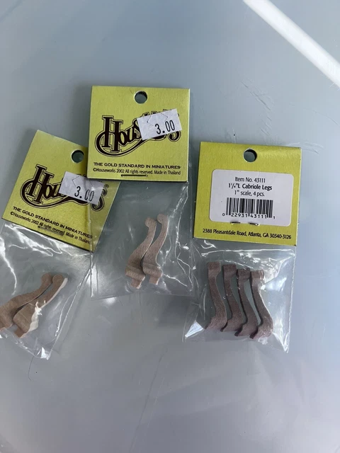 Leg 43111 Cabriole 1-1/4"  furniture wooden miniature 8pcs 1/12 scale Houseworks