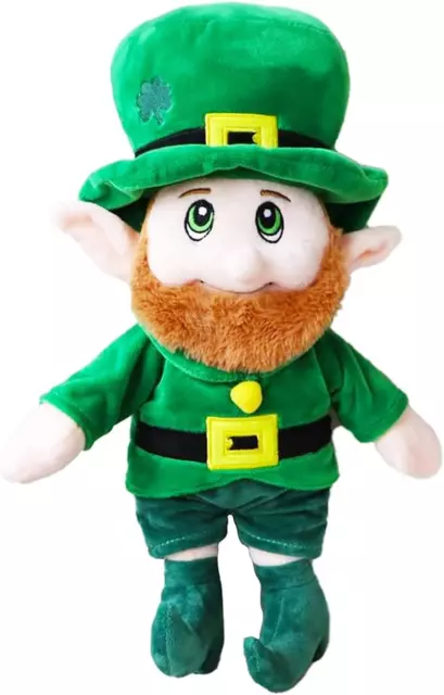 Leprechaun Plush Doll Toy for Kids, St Patricks Day Decorations, 16 Inches