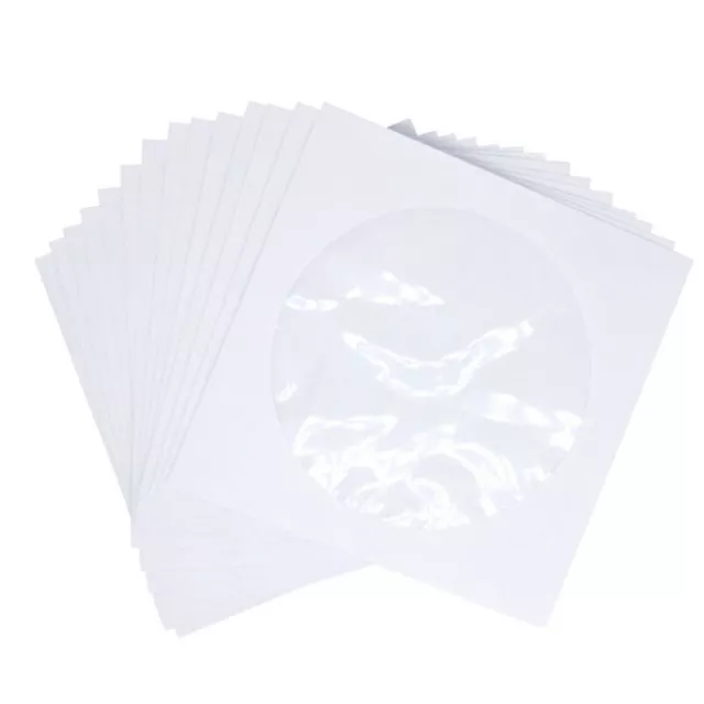 2X(CD DVD Sleeves, DVD CD Media Envelop Sleeves Holder with Clear Window7884