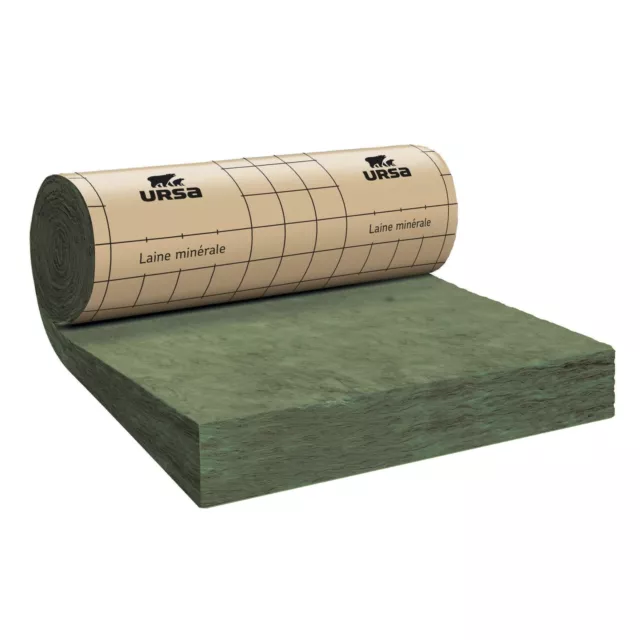 8 rouleaux laine de verre URSA MRK 35 TERRA revêtu kraft - Ep. 280mm - 23,04m² 2