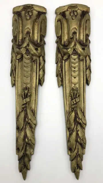 Large antique french furniture ornaments set 19th century gilded bronze 3