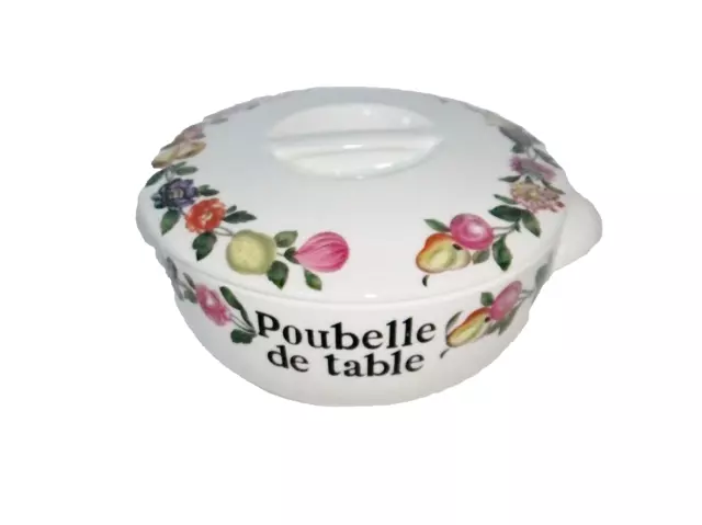 poubelle de table service de table porcelaine de Paris décor les quatre saisons