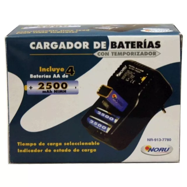 Nr-913-7780 Cargador C/Temporizador + 4 pilas R06 2500 Mah