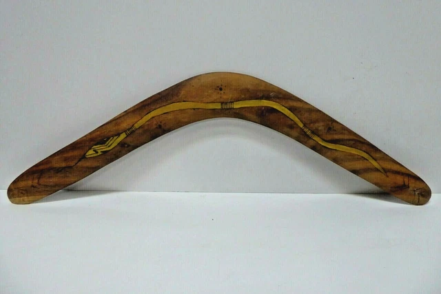 Snake Bumerang AUSTRALIAN ABORIGINAL BOOMERANG Ochre Painted Snake Serpent Waradjuri ...