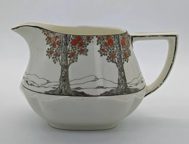 Classic Art Deco Crown Ducal ORANGE TREE Cream Jug With Hand Finished Decoration