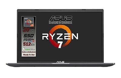 ASUS Ryzen 7 5700U 20GB RAM 512 GB NVMe 15.6"FHD Win 10 Tastiera retroilluminata