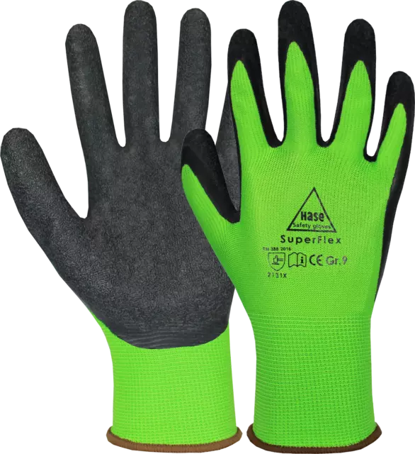 Handschuhe Superflex Arbeitshandschuhe 10 Paar Montagehandschuhe Latex Gr. 6-11