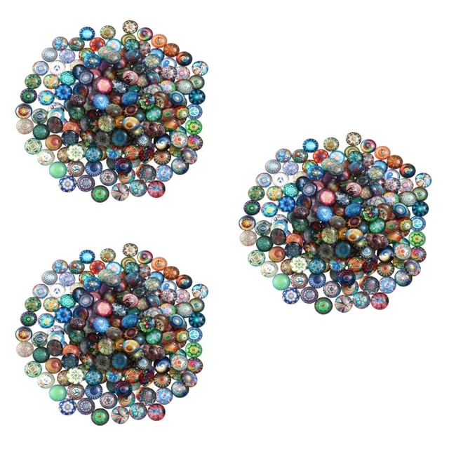 3x Marmor für Vasen Glas Mosaik Dome Floral Dome Cabochons