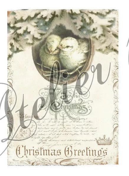 BÜGELBILD-Vintage-Shabby-Nostalgie-Winter-Weihnachten-Christmas-3046