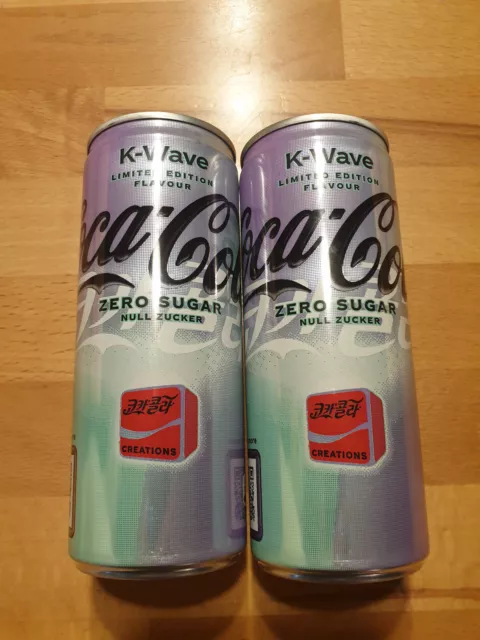 2 x Coca Cola K-Wave Limited Edition 0,25 Liter Dose Zero Sugar McDonalds 2024