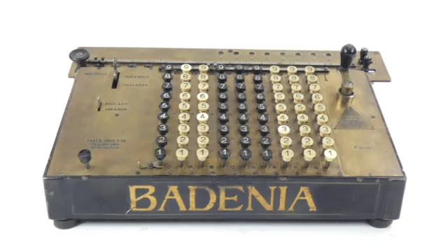 Rare BADENIA 1915 CALCULATOR Adding Machine Rechenmaschine Machine à Calculer