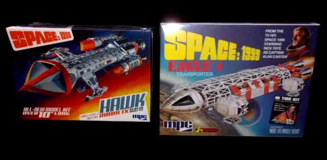SPACE 1999 EAGLE 1 and HAWK MARK IX MPC Model kits LOT - SEALED