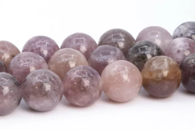 Genuine Natural Lepidolite Beads Grade A Round Gemstone Loose Beads 4/6/7-8/10MM
