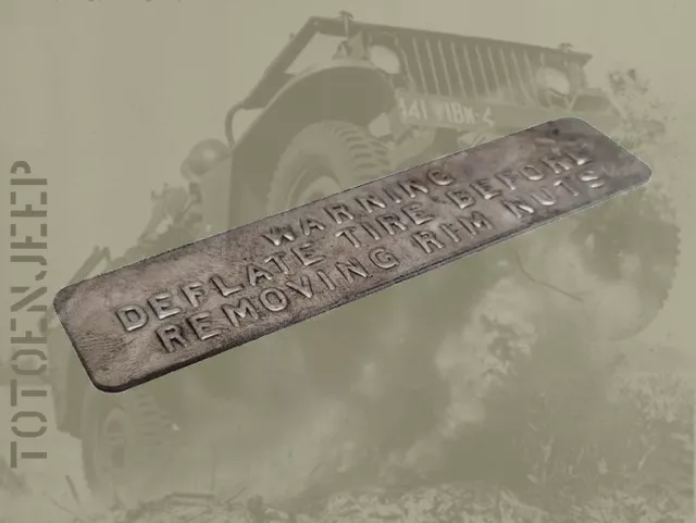 RANTE COMBAT Jeep Willys gpw us ww2 Plate Plate Label